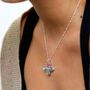 Sterling Silver Textured Cross Necklace, thumbnail 2 of 5