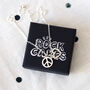 Peace And Love Necklace In Recycled Sterling Silver, thumbnail 5 of 11