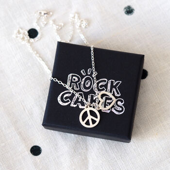 Peace And Love Necklace In Recycled Sterling Silver, 5 of 11