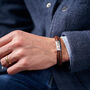 Personalised Men's Infinity Leather And Steel Bracelet, thumbnail 2 of 7