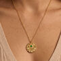 Gold Or Silver Evil Eye Textured Coin Necklace, thumbnail 4 of 8