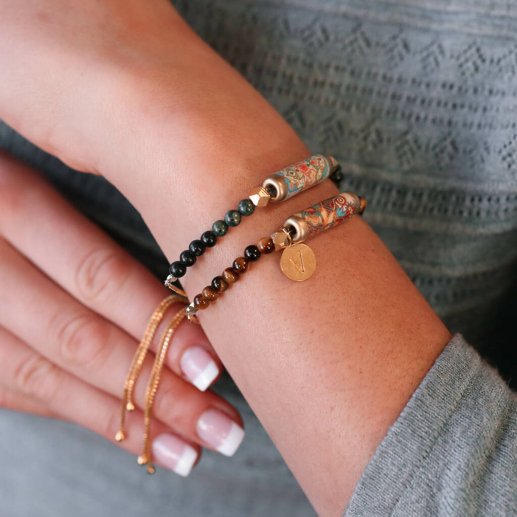 Gold Plated Botanical Slider Bracelet By J&S Jewellery