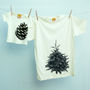 Family Twinning Tshirt Set Pine Tree / Cone, thumbnail 1 of 2