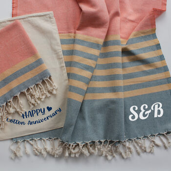 Personalised Towel Set, Cotton Anniversary Gift, 9 of 12