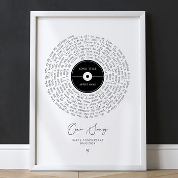 Custom Song Lyrics Print, Personalised Gift, 3 of 7