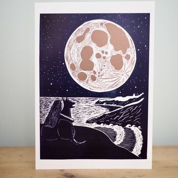 Moon Gazing Greetings Card, 2 of 3