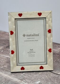 Natalini Cream With Red Hearts Photo Frame, 2 of 4