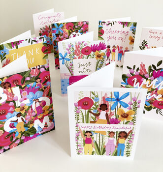 Assorted Pack Of 10 Illustrated Floral Greetings Cards, 2 of 5