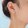 4mm Blue Opal Dot Threader Earrings In Sterling Silver, thumbnail 1 of 9