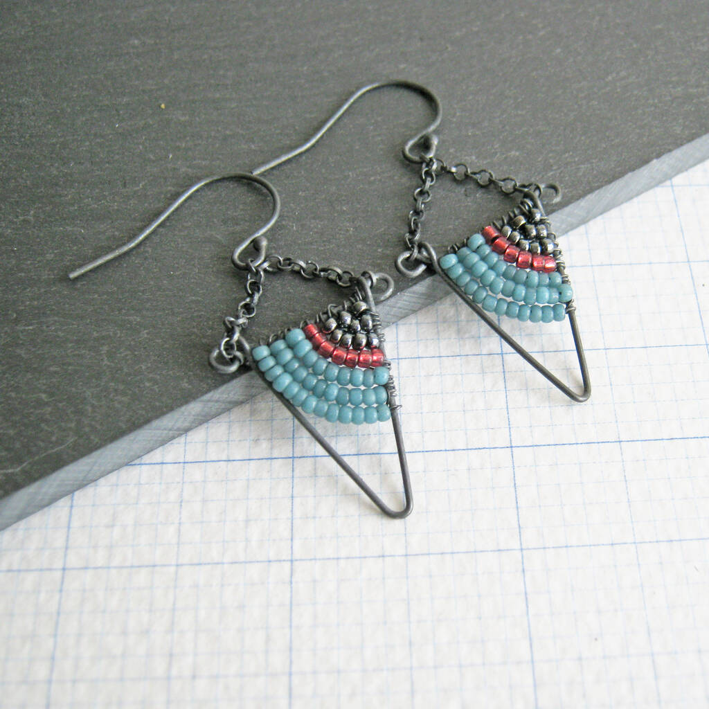 Triangle Chandelier Earrings By Judith Brown Jewellery