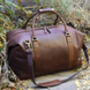 Personalised Luxury Brown Colombian Leather Holdall, thumbnail 1 of 11