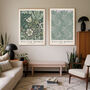 William Morris Sage Green Set Of Two Prints, thumbnail 1 of 4