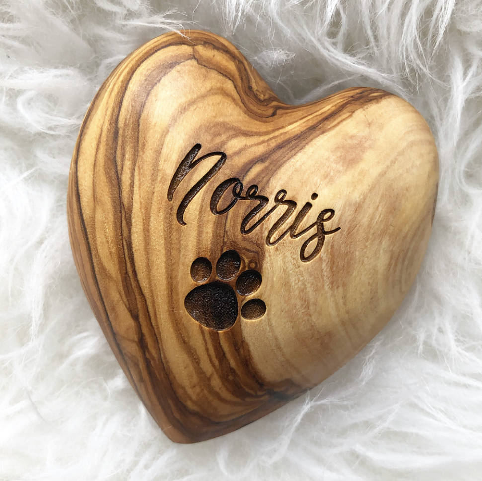 Personalised Pet Memorial Heart With A Paw Print, 1 of 5