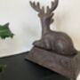 Cast Iron Reindeer Stocking Holder Xmas Mantel Hanger, thumbnail 2 of 7