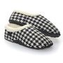 Freeze Black And White Dogtooth Mens Slippers Indoor/Garden Shoes, thumbnail 2 of 10