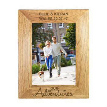 Personalised Our Adventures Wooden Photo Frame, 4 of 4