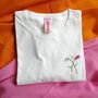 Hand Embroidered Personalised Flower Posy T Shirt, thumbnail 1 of 10
