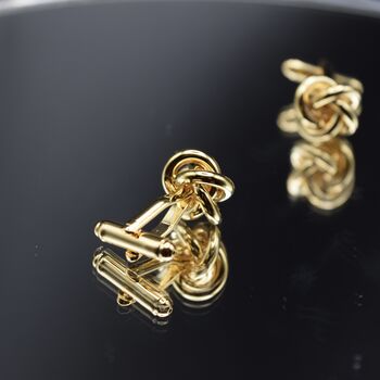 Knot Cufflinks Gift Vintage Men Groom Accessory, 2 of 5