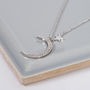Sterling Silver Moon And Star Necklace, thumbnail 3 of 7