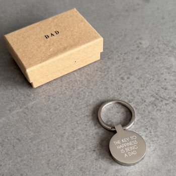 Personalised Keyring For Dad Key To Happiness, 2 of 4