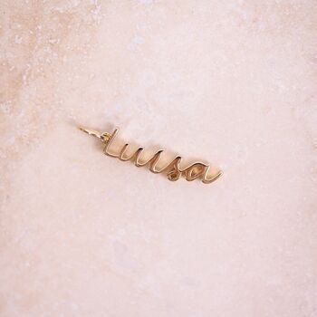 Solid 9k Gold Personalised Name Pendant, 2 of 5