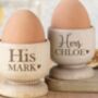 Personalised Couples Wooden Egg Cups, thumbnail 4 of 4