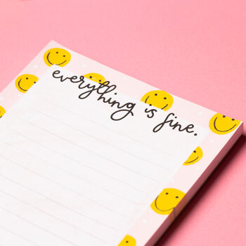 'Everything Is Fine' A6 Notepad, 2 of 6