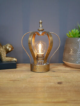 Crown Bedside Lamp – Battery Operated Table Light, 4 of 5