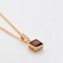 Garnet 18k Gold Plated Square Necklace, thumbnail 2 of 4