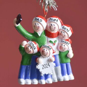 Personalised Family Of Four Selfie Decoration, 3 of 4