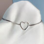 Sterling Silver Heart Charm Chain Bracelet, thumbnail 4 of 6