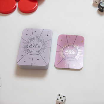 Personalised Foiled Crystal Ball Playing Cards In A Tin, 4 of 9
