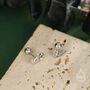 Mismatched Dinosaur Fossil Stud/Screw Back Earrings In Sterling Silver, thumbnail 7 of 12
