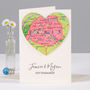 Personalised Map Location Heart Wedding Engagement Card, thumbnail 4 of 12