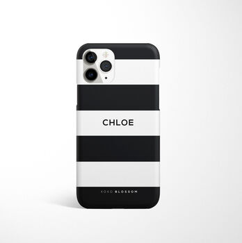 Personalised Monochrome Stripe Phone Case, 3 of 5