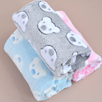 Personalised Pink Teddy Baby Blanket, 2 of 5