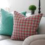 Large Multi Spot Pink And Turquoise Wool Cushion, thumbnail 1 of 4