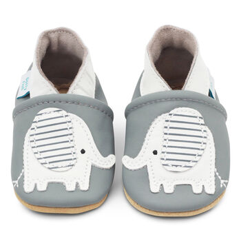 Dotty Fish Grey Elephant Soft Leather Shoes With Barefoot Soles, 6 of 8