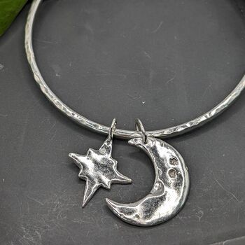 Maxi Celestial Sterling Silver Bangle, 2 of 8