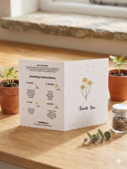 Handmade Plantable Wildflower Seeded Thank You Cards, 5 of 12