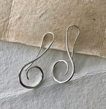 Musical Note Sterling Silver Drop Earrings, 2 of 4