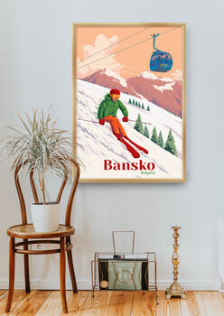 Bansko Ski Resort Bulgaria Travel Poster Art Print, 4 of 8