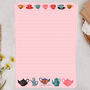 A5 Pink Letter Writing Paper With Teacups And Teapots, thumbnail 1 of 4