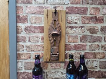 Wall Bottle Opener Drum Foot Pedal Oak Vintage, 10 of 12