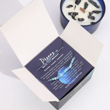Pisces Zodiac Crystal Candle And Gemstone Bracelet Gift Set, 5 of 6