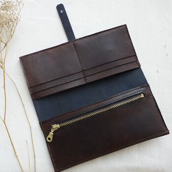 Leather Bifold Purse With Zip, 9 of 10