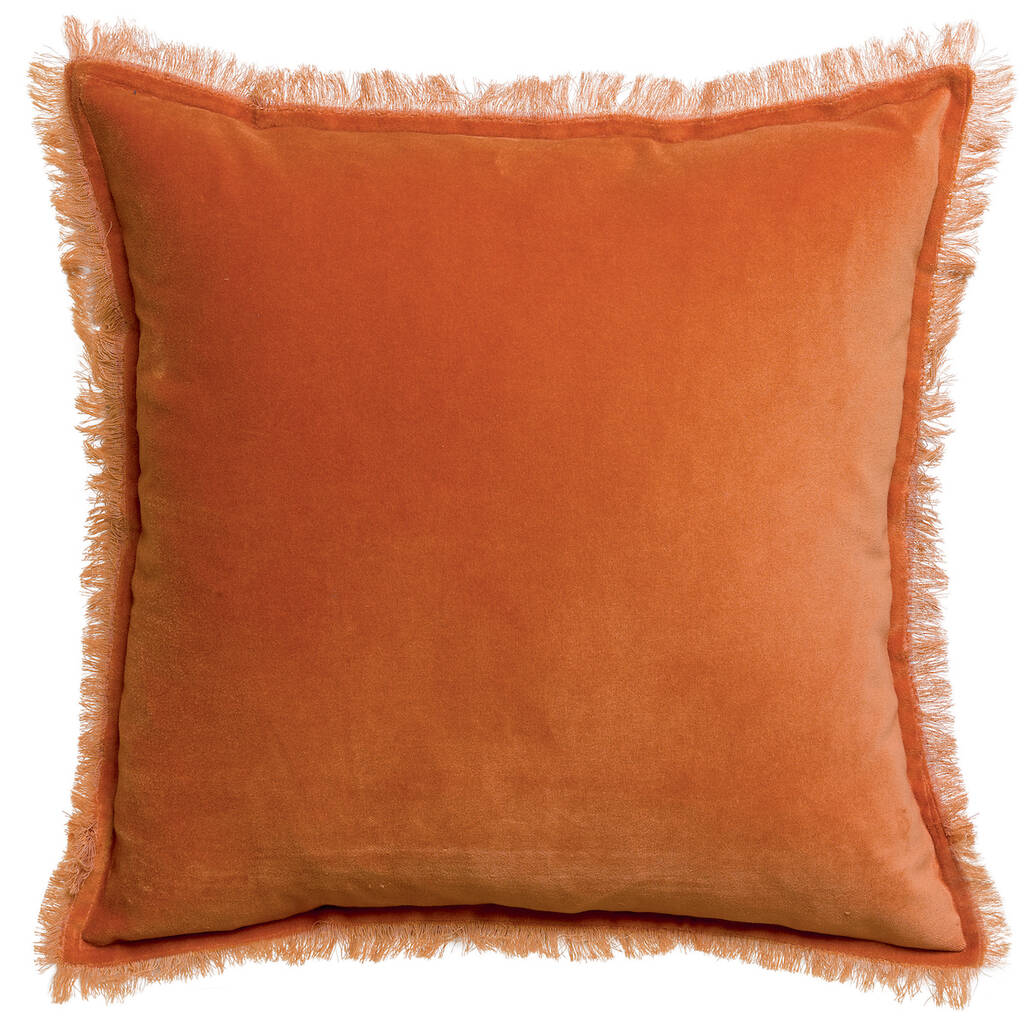 Velvet Fringe Cushion By Idyll Home