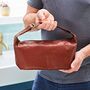 Brown Leather Wash Bag With Strap, thumbnail 1 of 2