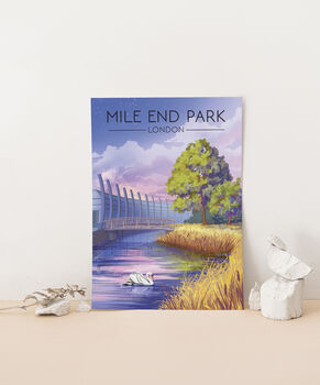 Mile End Park London Travel Poster Art Print, 3 of 8