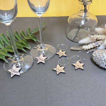 Personalised Christmas Star Wine Glass Charms, 8 of 12